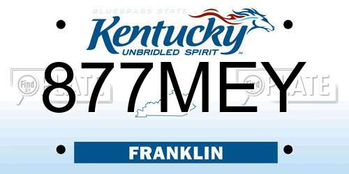 877MEY Kentucky License Plate