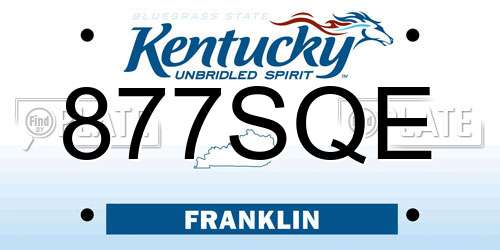 877SQE Kentucky License Plate