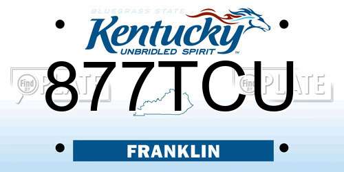 877TCU Kentucky License Plate