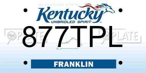 877TPL Kentucky License Plate