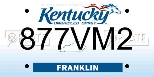 877VM2 Kentucky License Plate