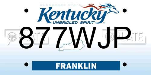 877WJP Kentucky License Plate