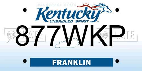 877WKP Kentucky License Plate