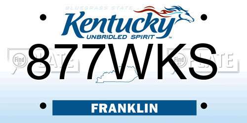 877WKS Kentucky License Plate