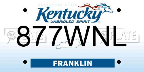 877WNL Kentucky License Plate
