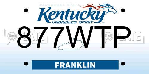 877WTP Kentucky License Plate