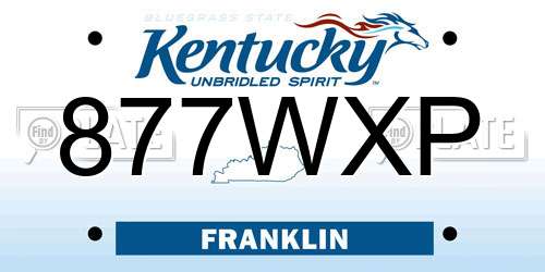 877WXP Kentucky License Plate