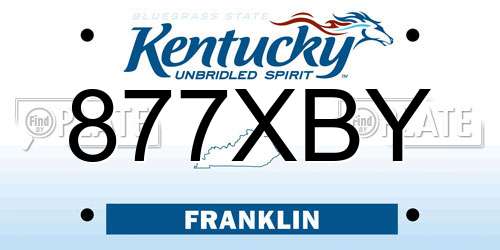 877XBY Kentucky License Plate
