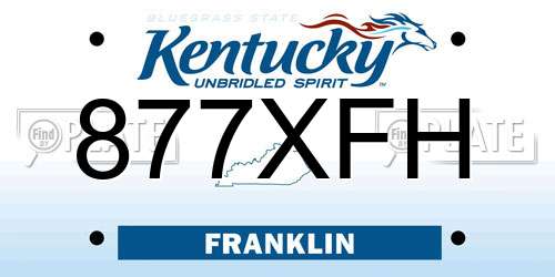 877XFH Kentucky License Plate