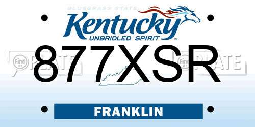 877XSR Kentucky License Plate
