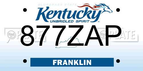 877ZAP Kentucky License Plate