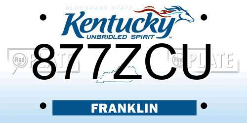 877ZCU Kentucky License Plate