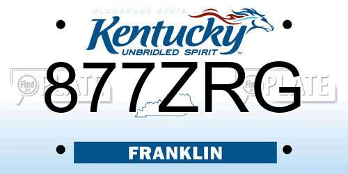 877ZRG Kentucky License Plate