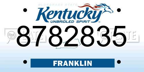 8782835 Kentucky License Plate