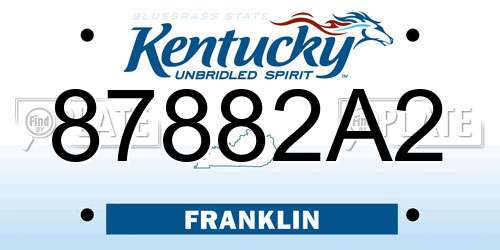 87882A2 Kentucky License Plate