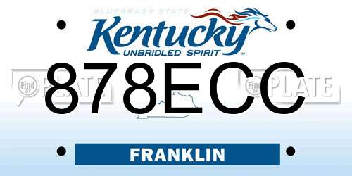 878ECC Kentucky License Plate