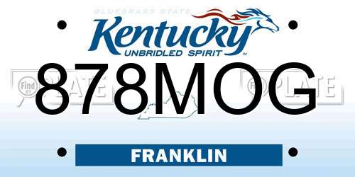 878MOG Kentucky License Plate