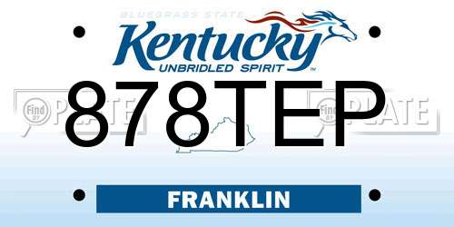 878TEP Kentucky License Plate