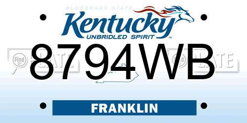 8794WB Kentucky License Plate