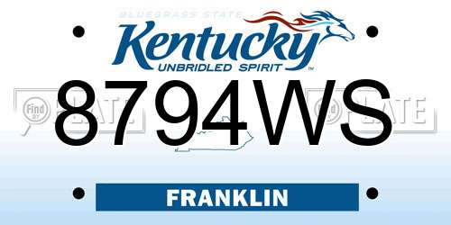 8794WS Kentucky License Plate
