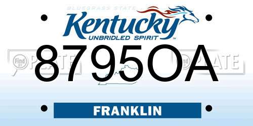 8795OA Kentucky License Plate