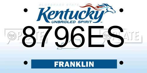8796ES Kentucky License Plate