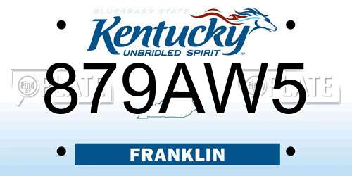 879AW5 Kentucky License Plate