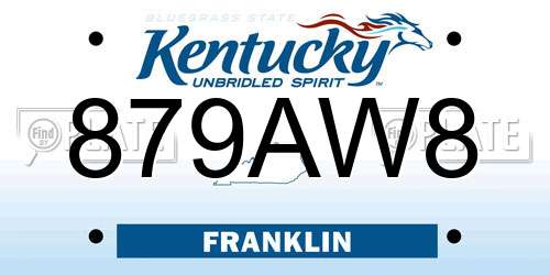 879AW8 Kentucky License Plate