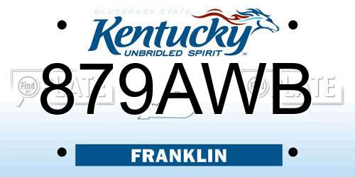 879AWB Kentucky License Plate