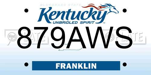 879AWS Kentucky License Plate