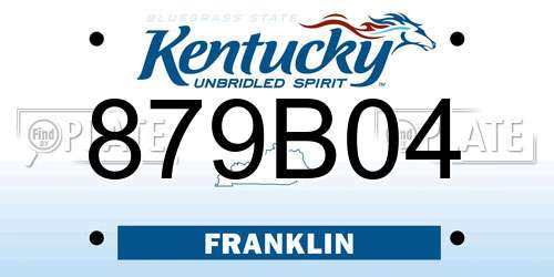 879B04 Kentucky License Plate