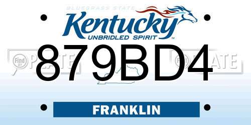 879BD4 Kentucky License Plate
