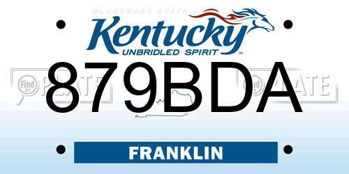 879BDA Kentucky License Plate