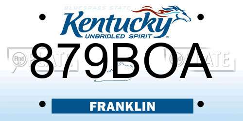 879BOA Kentucky License Plate