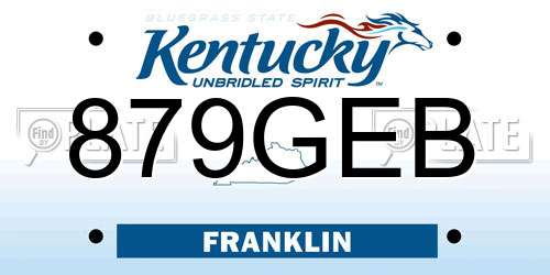 879GEB Kentucky License Plate