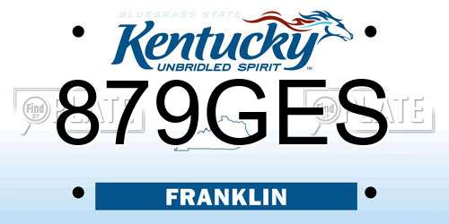 879GES Kentucky License Plate