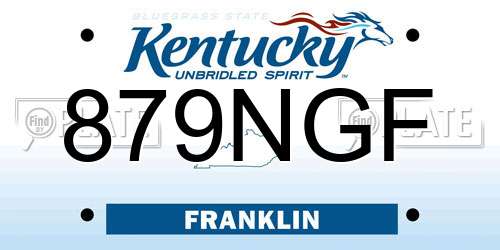 879NGF Kentucky License Plate