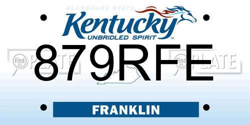 879RFE Kentucky License Plate
