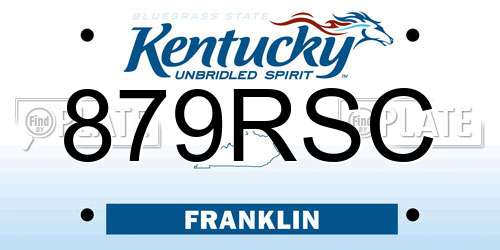 879RSC Kentucky License Plate
