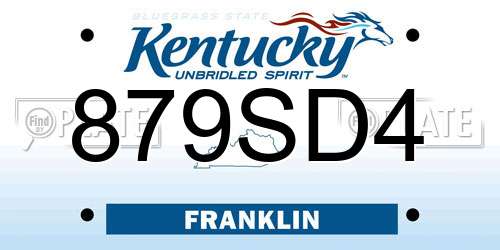 879SD4 Kentucky License Plate