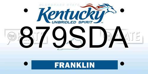 879SDA Kentucky License Plate
