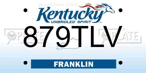 879TLV Kentucky License Plate