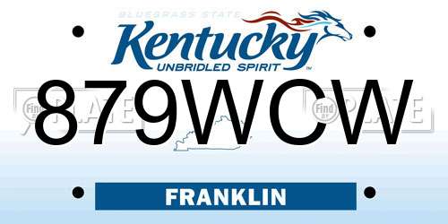 879WCW Kentucky License Plate