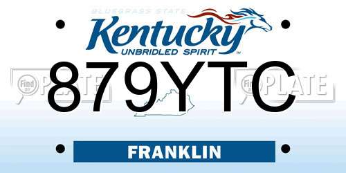 879YTC Kentucky License Plate