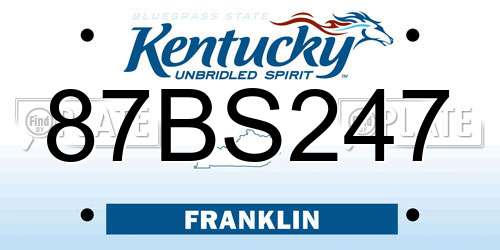 87BS247 Kentucky License Plate