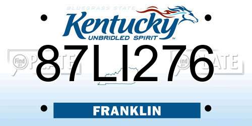 87LI276 Kentucky License Plate