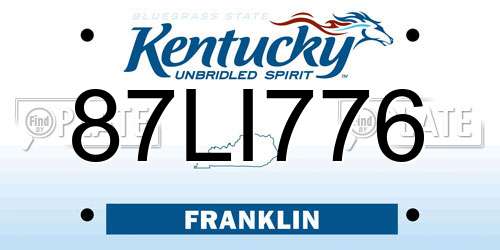 87LI776 Kentucky License Plate