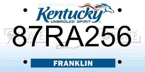 87RA256 Kentucky License Plate