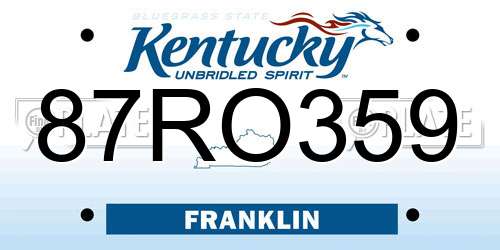 87RO359 Kentucky License Plate