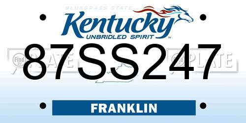 87SS247 Kentucky License Plate